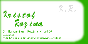kristof rozina business card