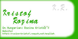 kristof rozina business card